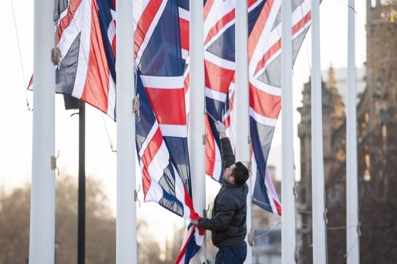 Archivo - Varias banderas de Reino Unido en Londres - Dominic Lipinski/PA Wire/dpa - Archivo