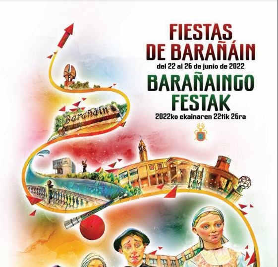 Cartel de las fiestas de Barañáin 2022